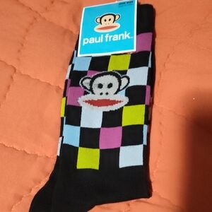 Paul Frank Men's Checkered Socks - Black, Pink, Green